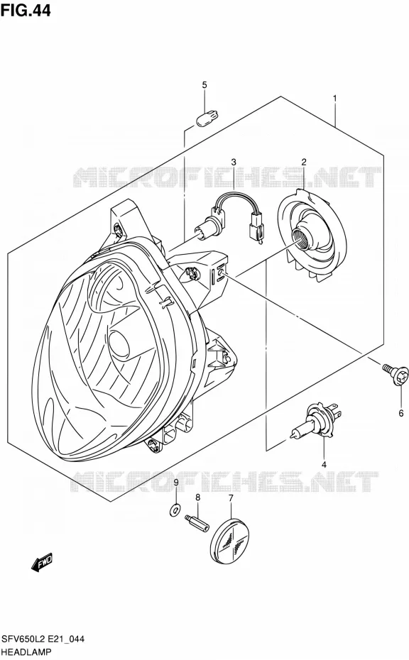 HEAD LAMP (SFV650L2 E24) Suzuki MOTO 650 GLADIUS 2012  SFV650UL2(E24)