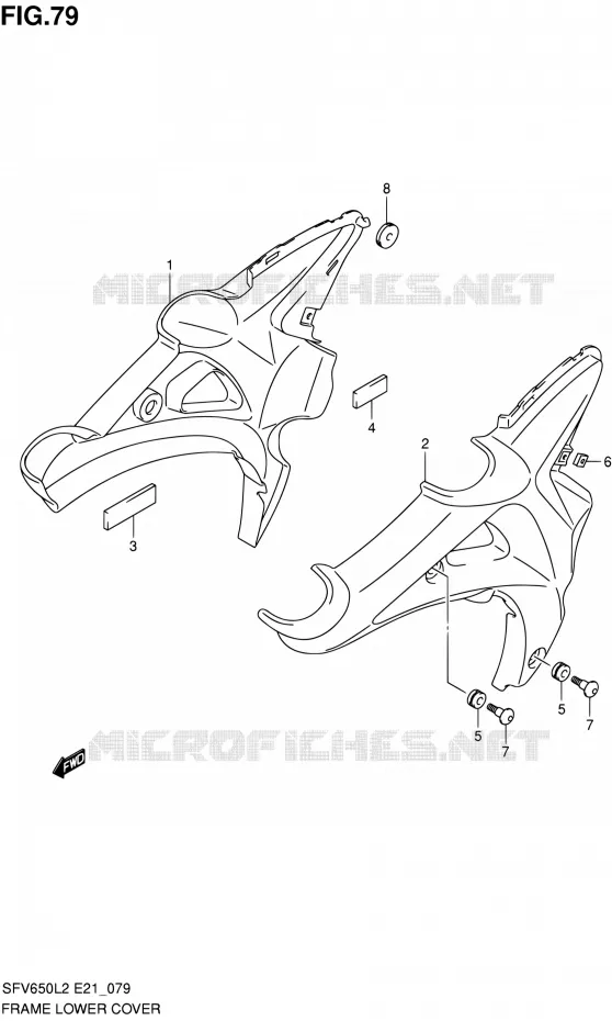 LOWER FAIRING Suzuki MOTO 650 GLADIUS 2012  SFV650UL2(E24)