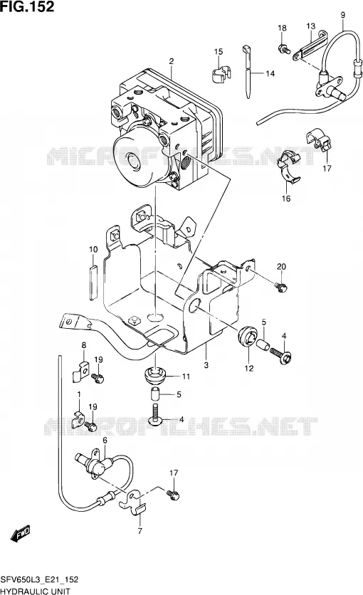 ABS SYSTEM (SFV650AL3 E21) Suzuki MOTO 650 GLADIUS 2013  SFV650U L3 (E21)