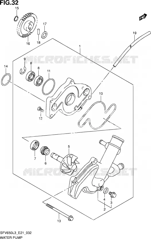 WATER PUMP Suzuki MOTO 650 GLADIUS 2013  SFV650U L3 (E21)