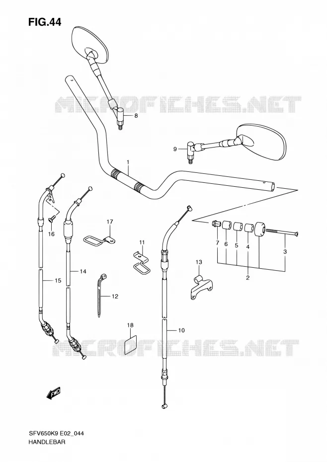 HANDELBAR Suzuki MOTO 650 GLADIUS 2009  SFV650UAK9(E19)
