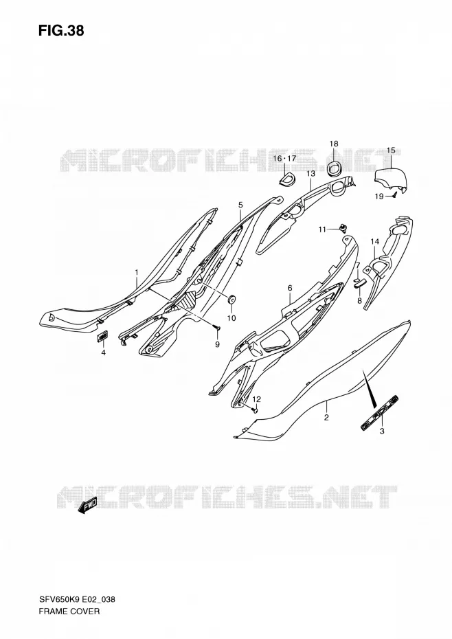 FAIRING (MODEL K9) Suzuki MOTO 650 GLADIUS 2009  SFV650UAK9(E24)