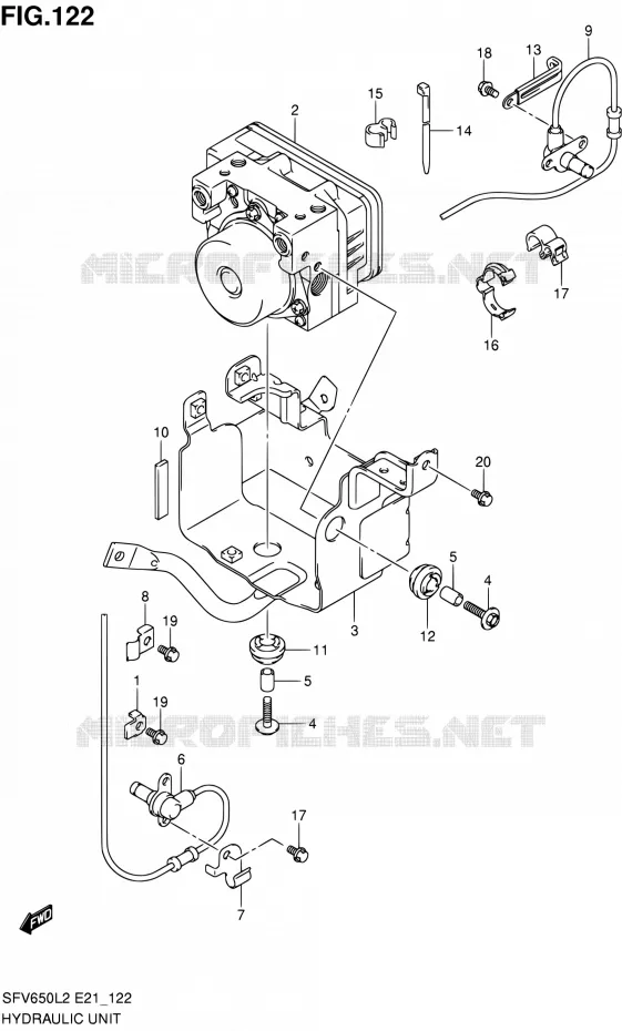 ABS SYSTEM Suzuki MOTO 650 GLADIUS 2012  SFV650UAL2(E21)
