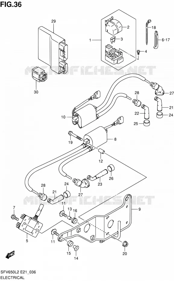 ELCTRICAL (SFV650UAL2 E21) Suzuki MOTO 650 GLADIUS 2012  SFV650UAL2(E21)