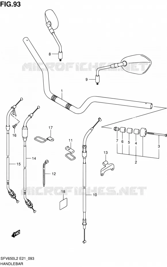 HANDELBAR (SFV650AL2 E21) Suzuki MOTO 650 GLADIUS 2012  SFV650UAL2(E21)