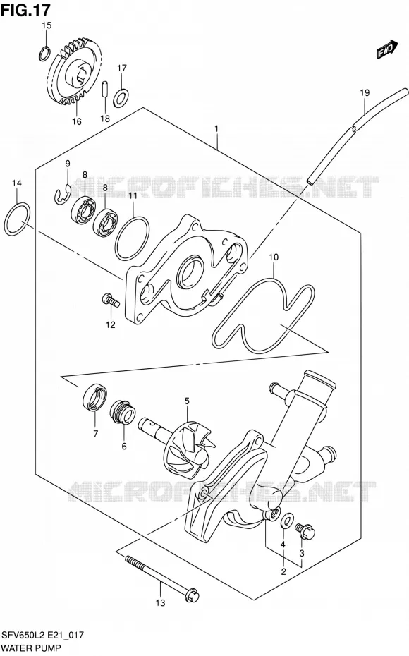 WATER PUMP Suzuki MOTO 650 GLADIUS 2012  SFV650UAL2(E21)