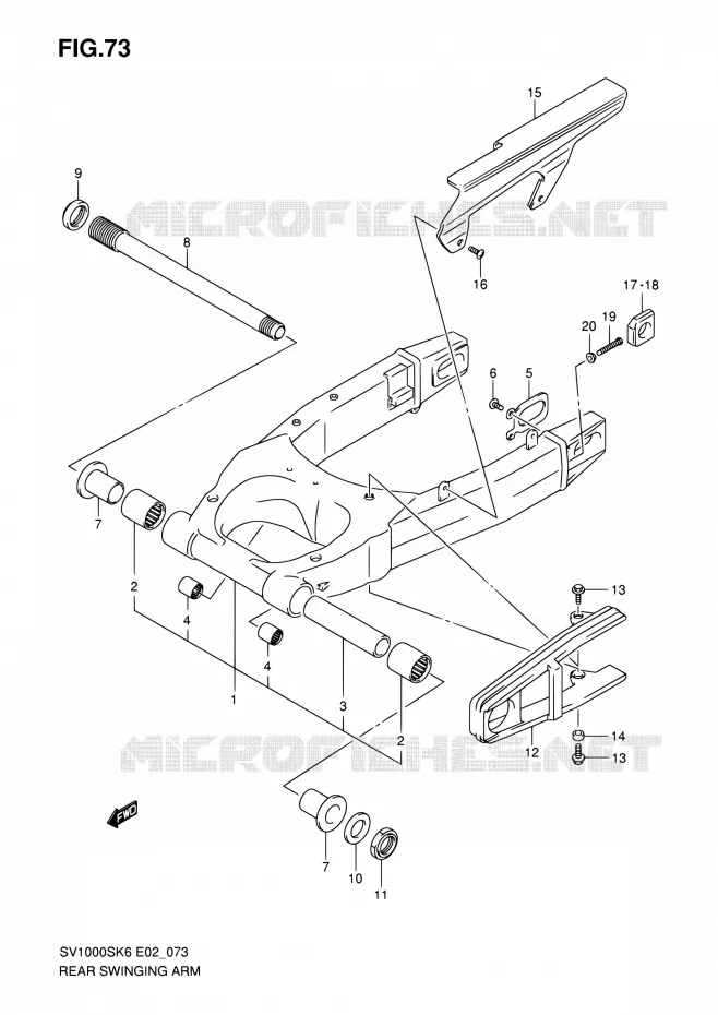 SWINGARM Suzuki MOTO 1000 SV 2007  SV1000SK7(E24)