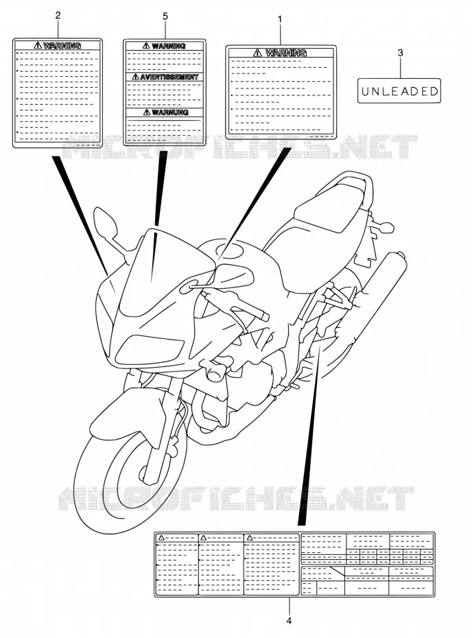 LABEL (SV1000S/S1/S2) Suzuki MOTO 1000 SV 2005  SV1000S1ZK5