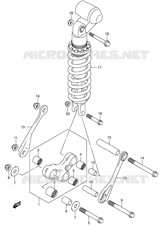 SHOCK ABSORBER LINKAGE Suzuki MOTO 1000 SV 2005  SV1000S1ZK5