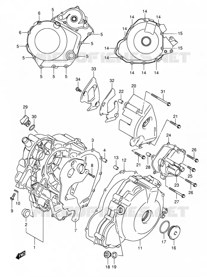 CRACKCASE COVER Suzuki MOTO 1000 SV 2005  SV1000SZK5