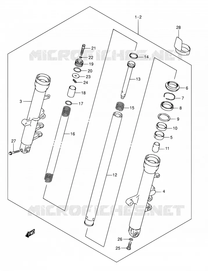 FRONT FORK Suzuki MOTO 650 SV 2003  SV650K3