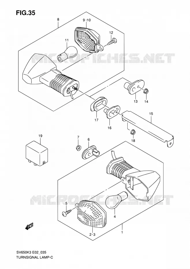 TJRN SIGNAL LAMP (NOTE) Suzuki MOTO 650 SV 2004  SV650 K4