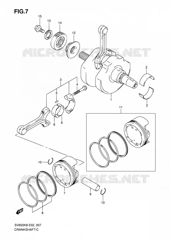 CRANKSHAFT Suzuki MOTO 650 SV-S 2009  SV650SK9(E19)