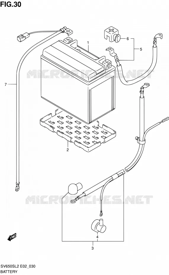 BATTERY (SV650SL2 E02) Suzuki MOTO 650 SV 2012  SV650SL2(E24)