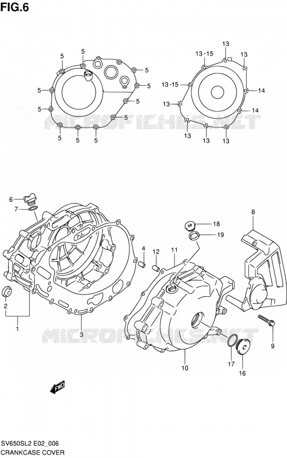 CRACKCASE COVER Suzuki MOTO 650 SV 2012  SV650SL2(E24)