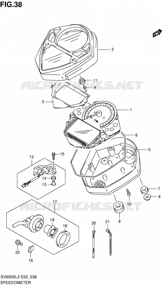 SPEEDOMETER (SV650SL2 E02) Suzuki MOTO 650 SV 2012  SV650SL2(E24)