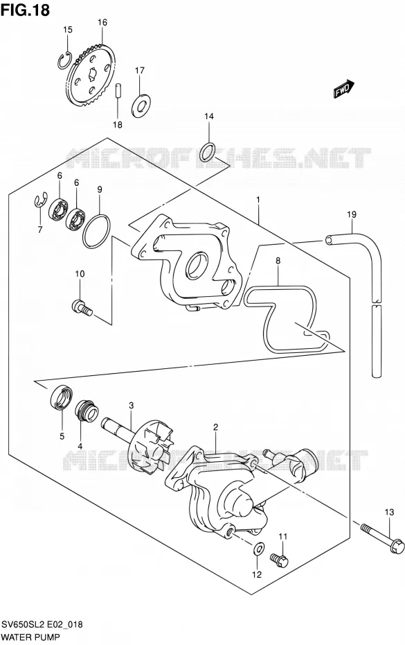 WATER PUMP Suzuki MOTO 650 SV 2012  SV650SL2(E24)