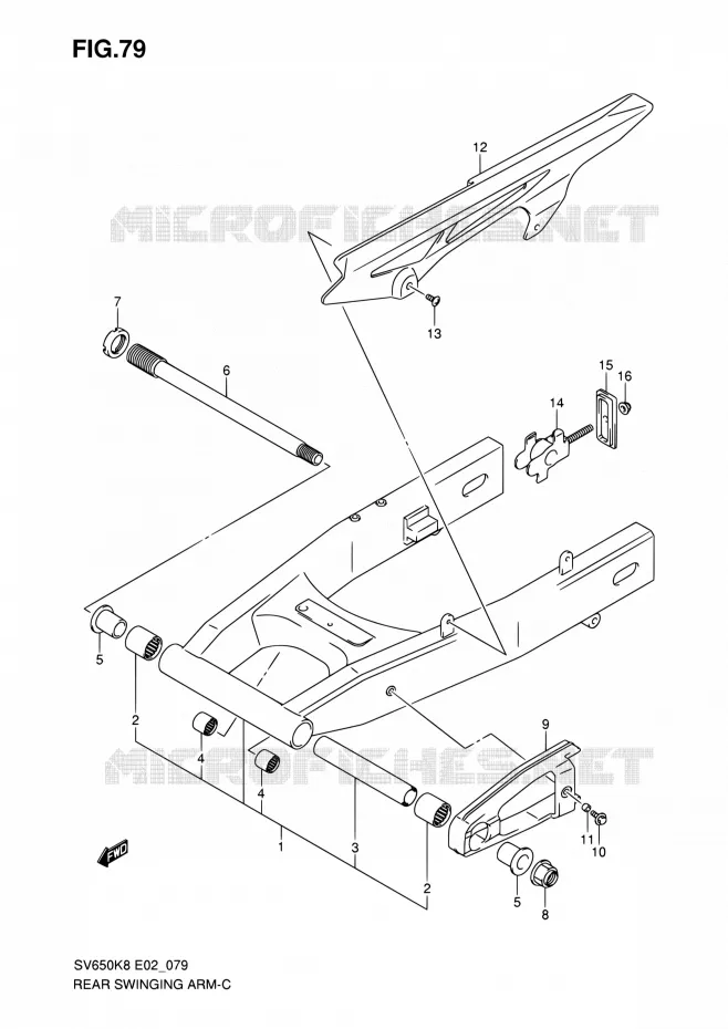 SWINGARM Suzuki MOTO 650 SV 2008  SV650SAK8(E19)