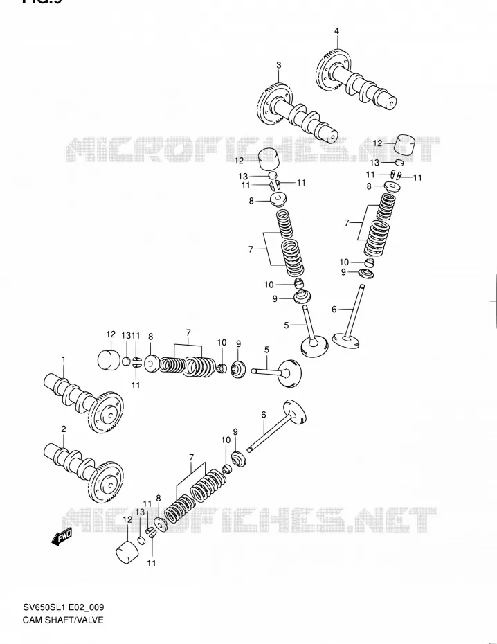 CAMSHAFT - VALVES Suzuki MOTO 650 SV 2011  SV650SAL1(E24)