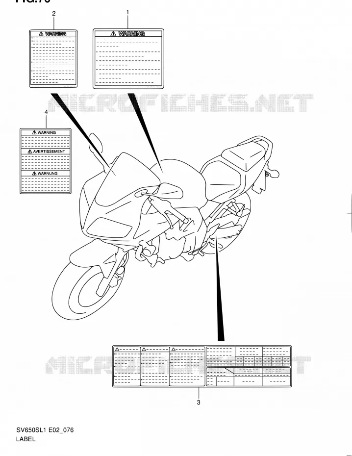 LABEL (SV650SL1 E02) Suzuki MOTO 650 SV 2011  SV650SAL1(E24)