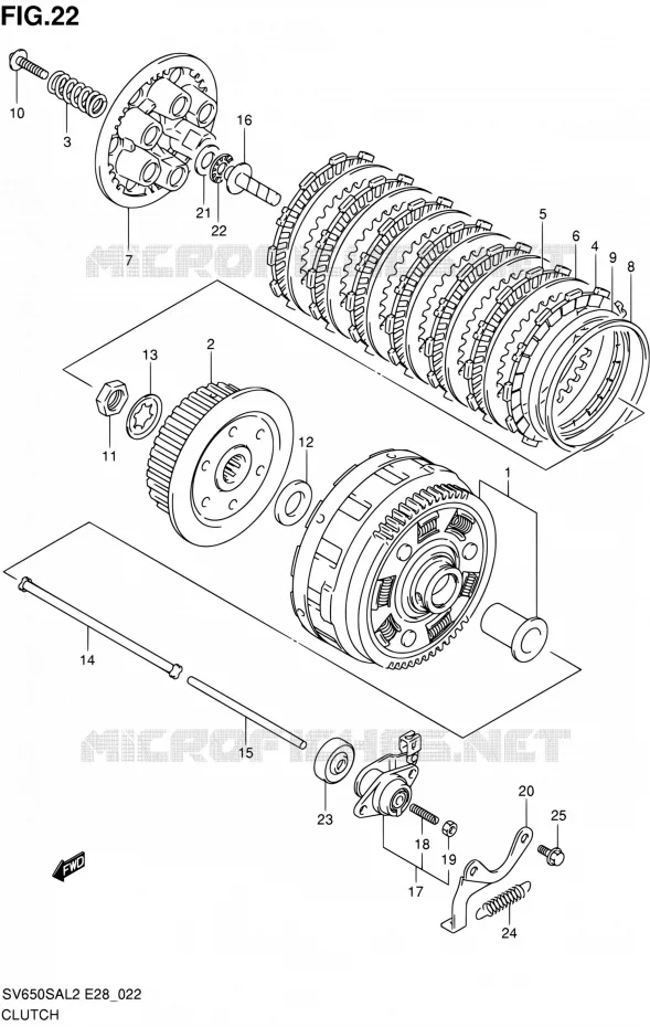 CLUTCH Suzuki MOTO 650 SV-S 2012  SV650SA L2 (E03,E28,E33)