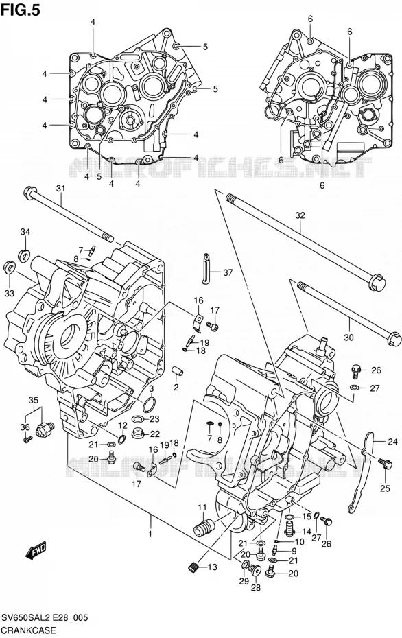 CRACKCASE COVER Suzuki MOTO 650 SV-S 2012  SV650SA L2 (E03,E28,E33)