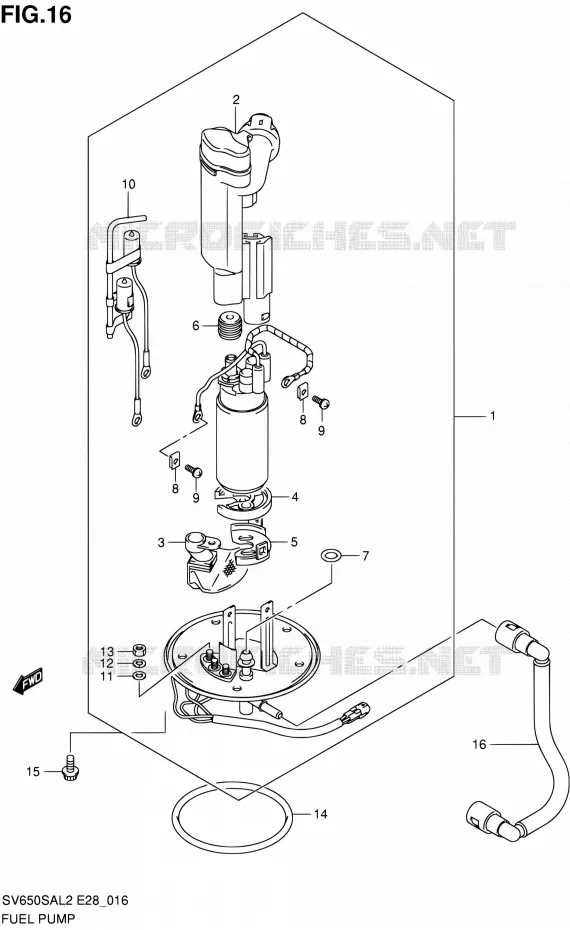 FUEL PUMP Suzuki MOTO 650 SV-S 2012  SV650SA L2 (E03,E28,E33)
