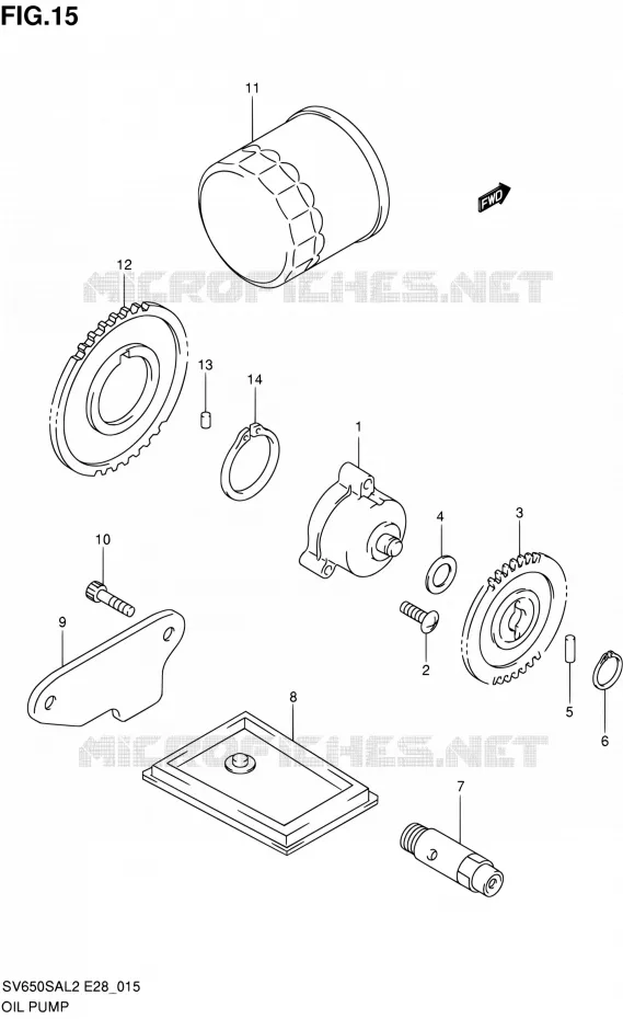 OIL PUMP Suzuki MOTO 650 SV-S 2012  SV650SA L2 (E03,E28,E33)