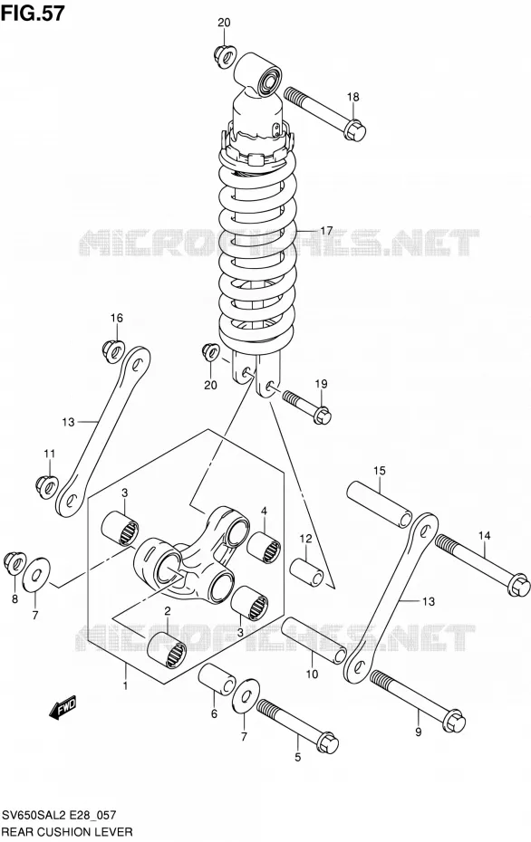 SHOCK ABSORBER LINKAGE Suzuki MOTO 650 SV-S 2012  SV650SA L2 (E03,E28,E33)