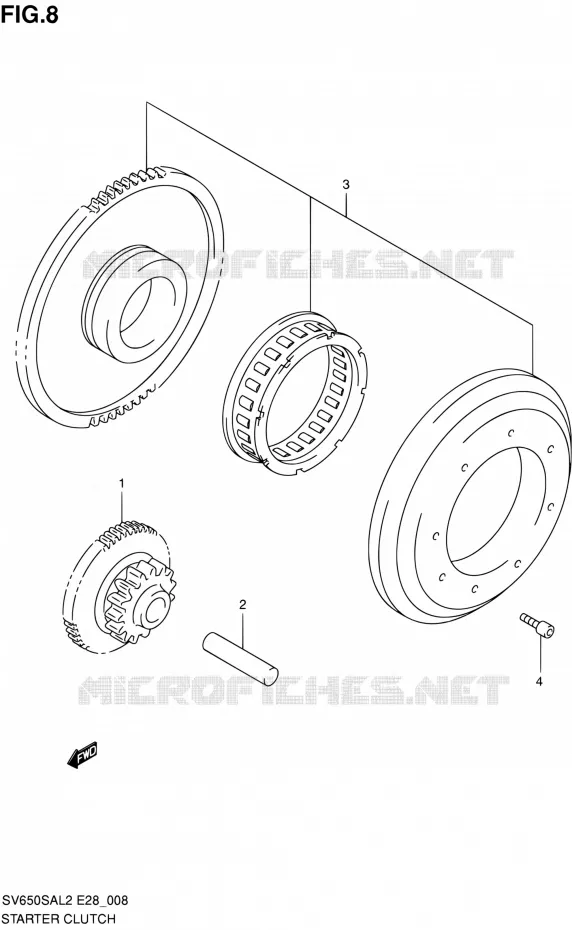 STARTER MOTOR CLUTCH Suzuki MOTO 650 SV-S 2012  SV650SA L2 (E03,E28,E33)