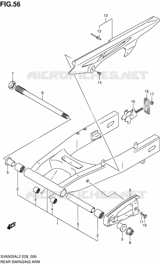 SWINGARM Suzuki MOTO 650 SV-S 2012  SV650SA L2 (E03,E28,E33)