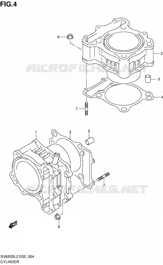 CYLINDER Suzuki MOTO 650 SV 2012  SV650SAL2(E24)