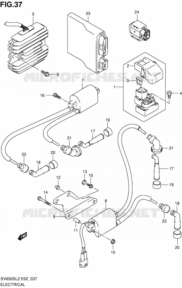 ELCTRICAL (SV650SAL2 E24) Suzuki MOTO 650 SV 2012  SV650SAL2(E24)