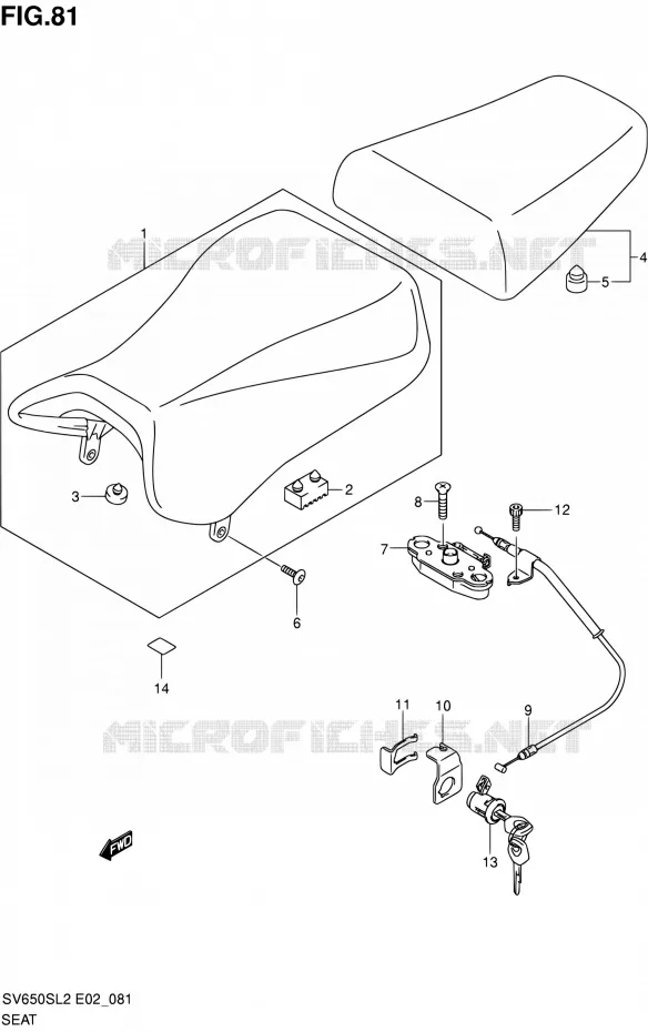 SEAT (SV650SL2 E24) Suzuki MOTO 650 SV 2012  SV650SAL2(E24)