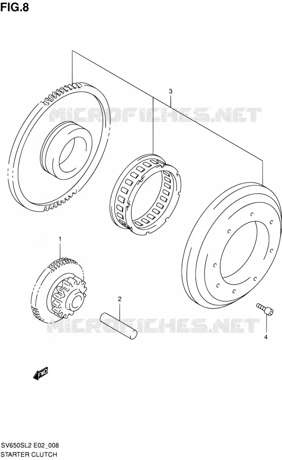 STARTER MOTOR CLUTCH Suzuki MOTO 650 SV 2012  SV650SAL2(E24)