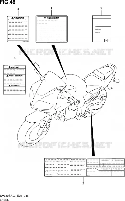 LABEL Suzuki MOTO 650 SV-S 2013  SV650SA L3 (E03,E28,E33)