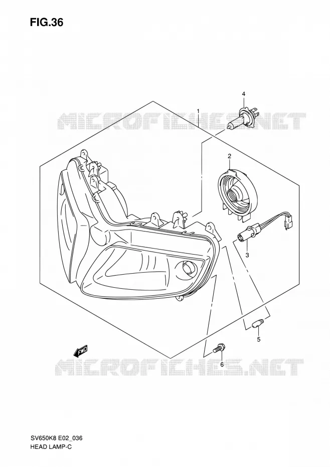 HEAD LAMP (VOIR NOTE) Suzuki MOTO 650 SV-S 2009  SV650SUAK9(E24)