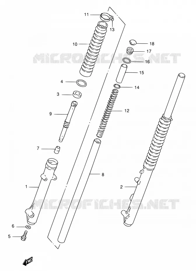 FRONT FORK (P09) Suzuki MOTO 185 TS 1997  TS185ERCV