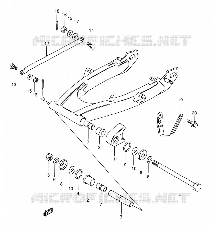 REAR SWING ARM (MODELE K1 E71) Suzuki MOTO 185 TS 1997  TS185ERCV