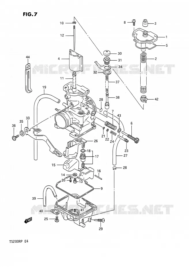 CARBURETOR Suzuki MOTO 200 TS-R 1991  TS200R M (E02,E04,E24)