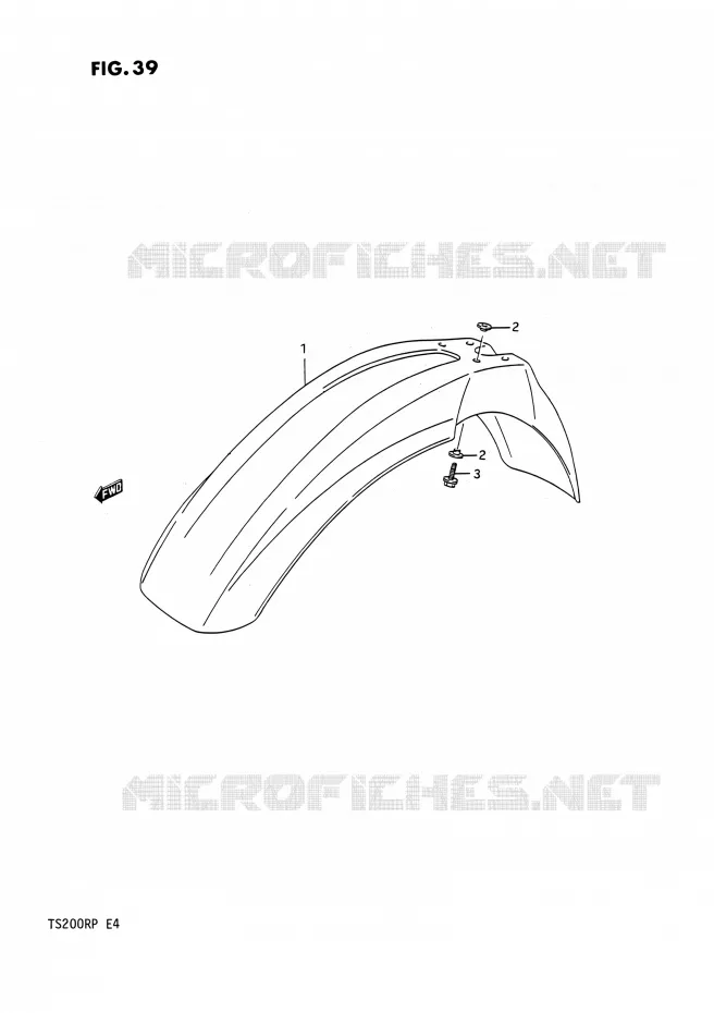 FRONT FENDER Suzuki MOTO 200 TS-R 1991  TS200R M (E02,E04,E24)