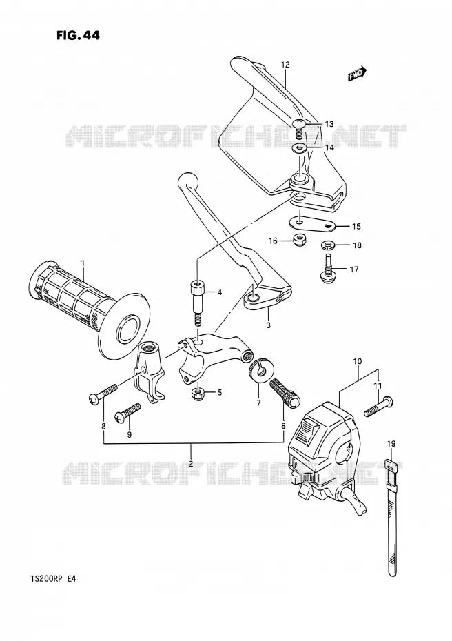 LEFT HANDLE SW Suzuki MOTO 200 TS-R 1991  TS200R M (E02,E04,E24)