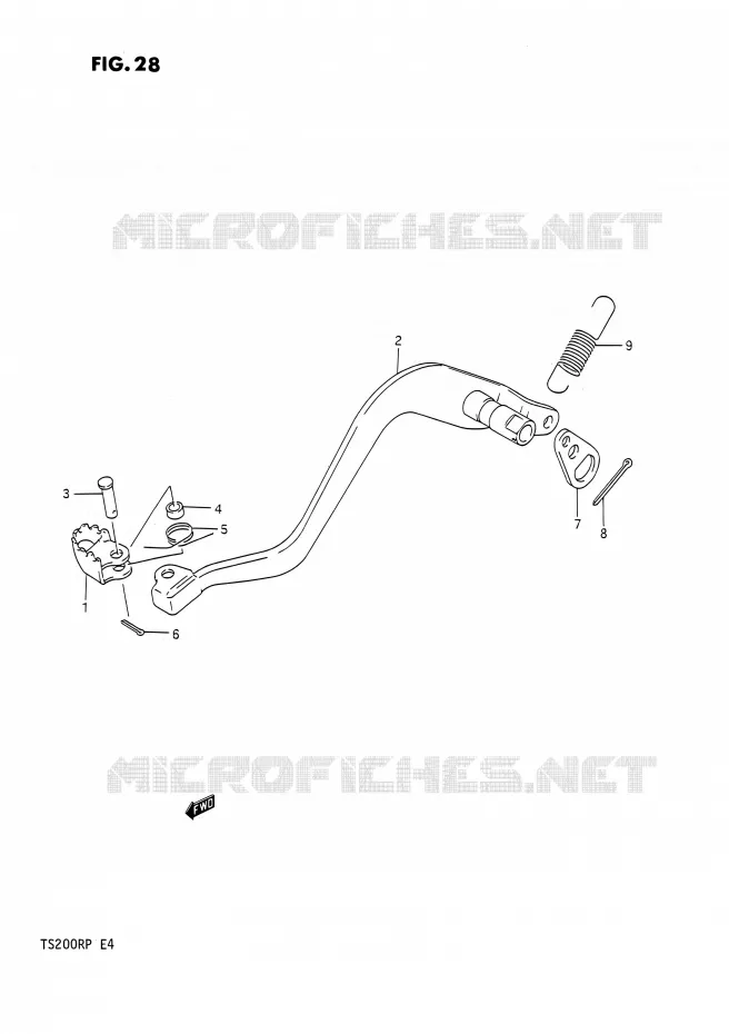 REAR BRAKE Suzuki MOTO 200 TS-R 1991  TS200R M (E02,E04,E24)