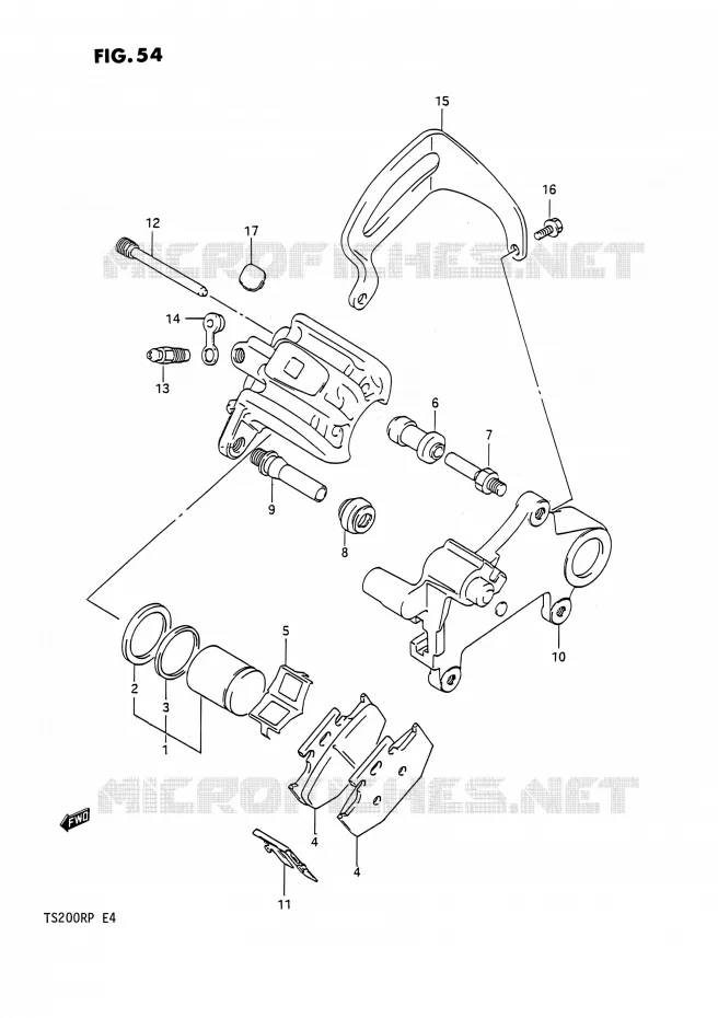 REAR CALIPER Suzuki MOTO 200 TS-R 1991  TS200R M (E02,E04,E24)