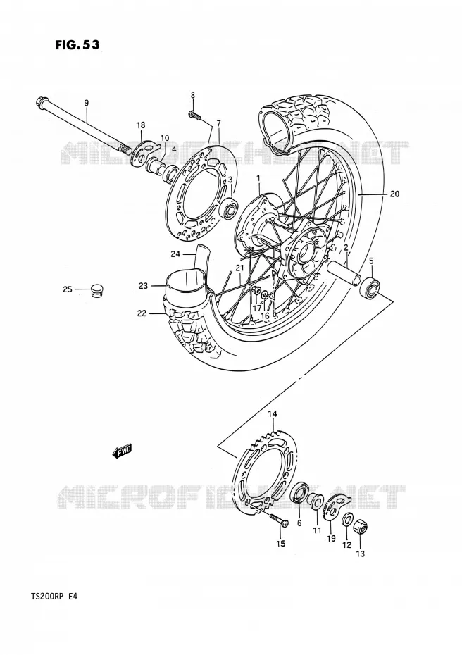 REAR WHEEL Suzuki MOTO 200 TS-R 1991  TS200R M (E02,E04,E24)