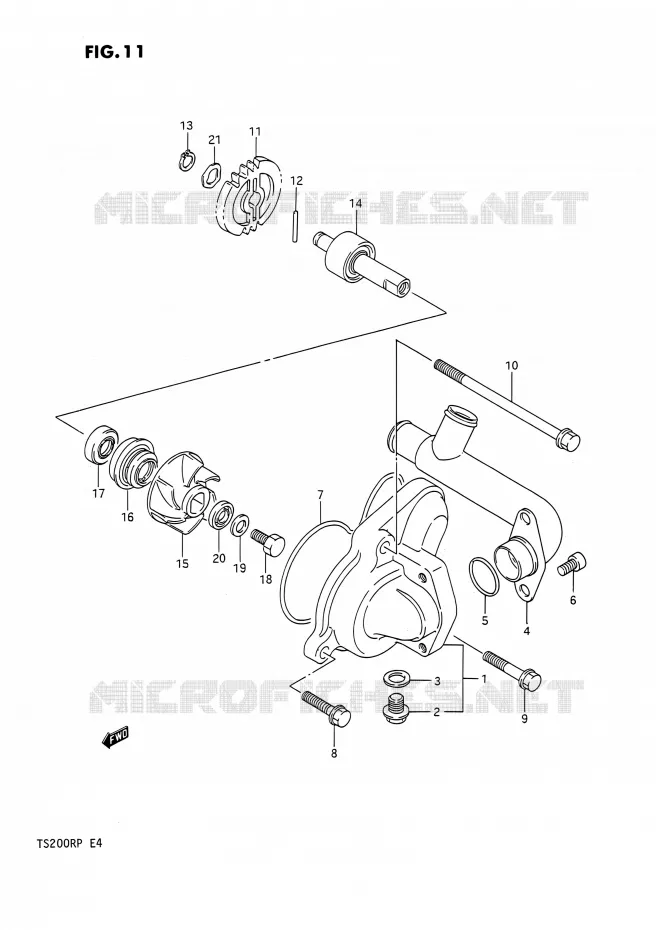 WATER PUMP Suzuki MOTO 200 TS-R 1991  TS200R M (E02,E04,E24)