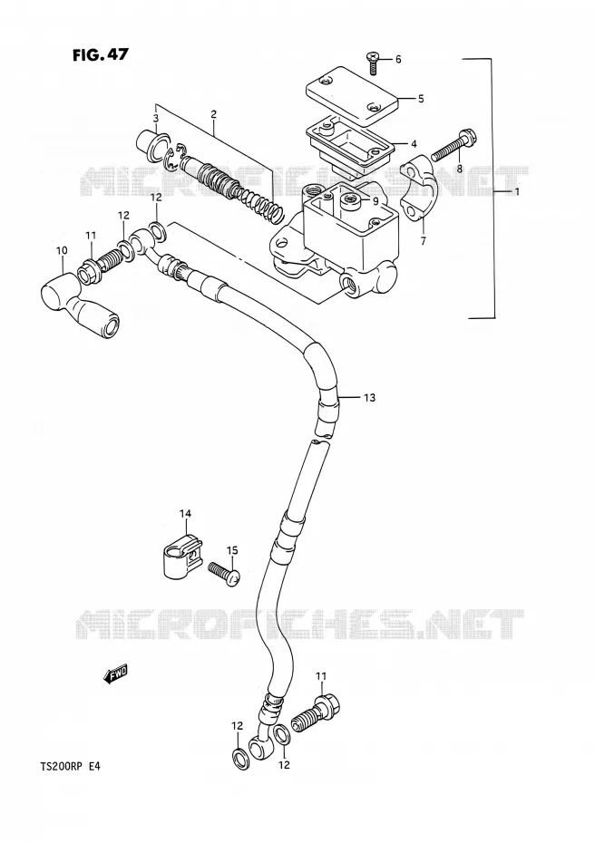 FR. MASTER CYLINDER (E24) Suzuki MOTO 200 TS-R 1992  TS200R N (E02,E04,E24)