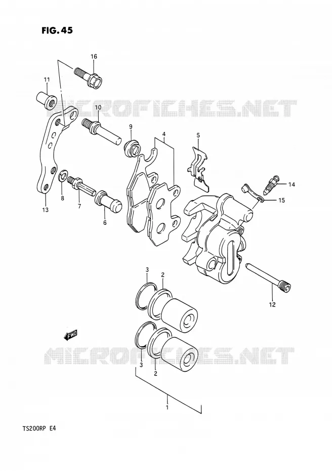 FRONT CALIPER Suzuki MOTO 200 TS-R 1992  TS200R N (E02,E04,E24)