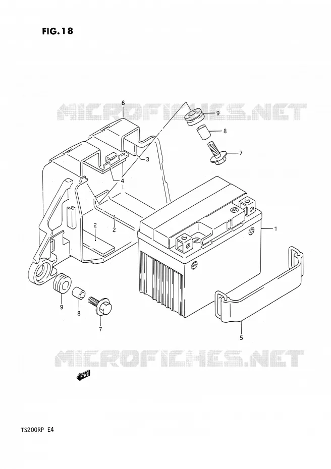 BATTERY Suzuki MOTO 200 TS-R 1993  TS200R P (E04,E24)