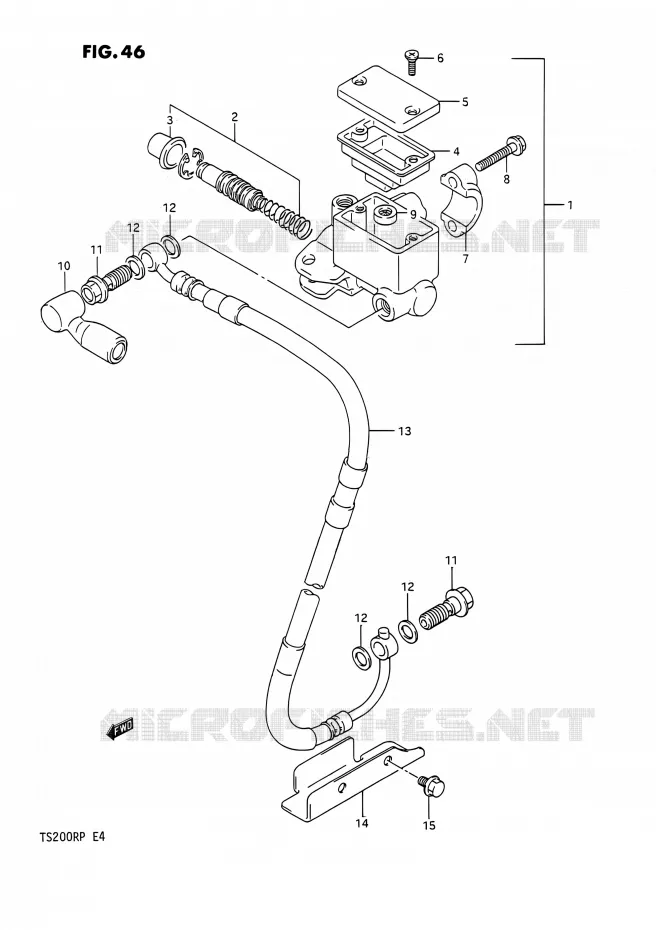 FR. MASTER CYLINDER (E02,E04) Suzuki MOTO 200 TS-R 1993  TS200R P (E04,E24)
